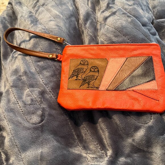 Leather multicolor clutch purse - Picture 2 of 5